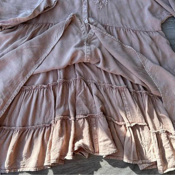 Solitaire Nude Blush Embroidery Tiered Back  Tunics - Picture 12 of 16